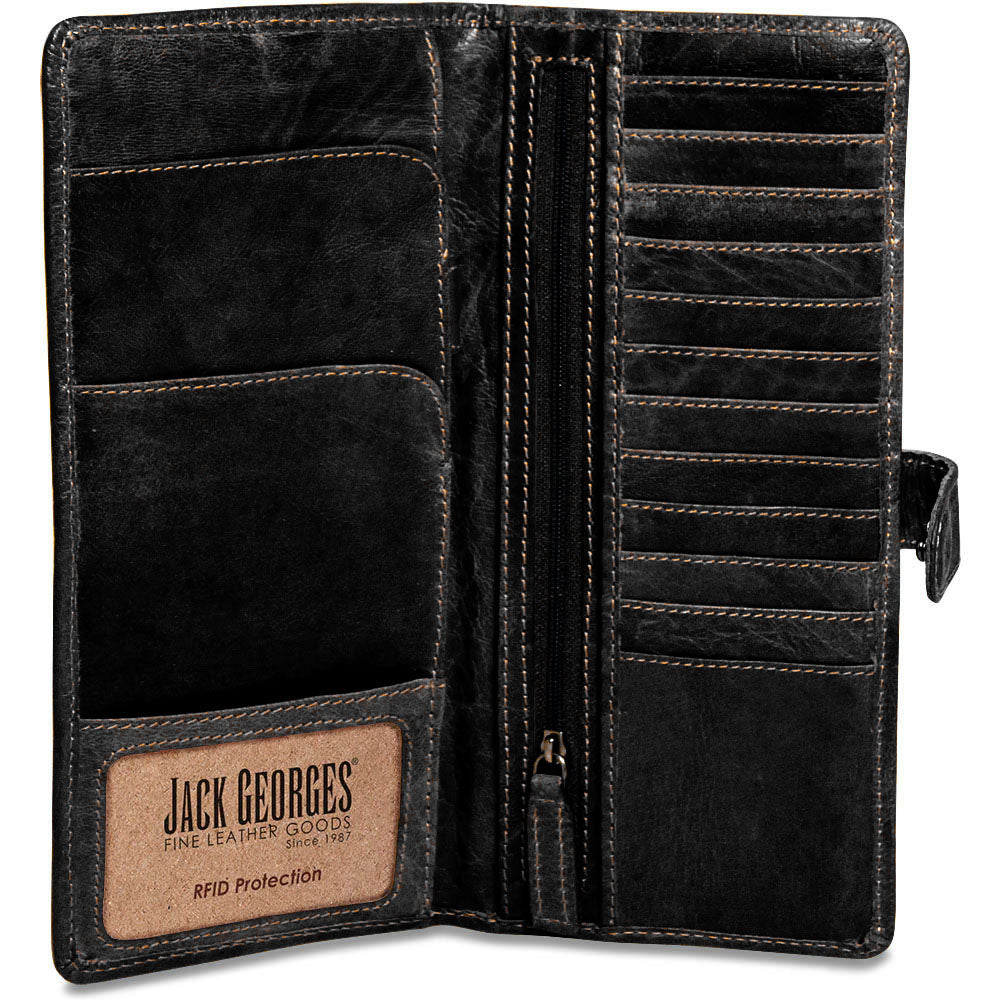 Leather Travel Wallet RFID - Voyager #7729 | Jack Georges