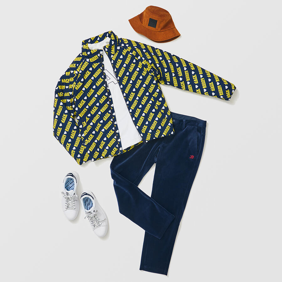 Jack Bunny パーリーゲイツ ダウンジャケット ワッペン ロゴ入り