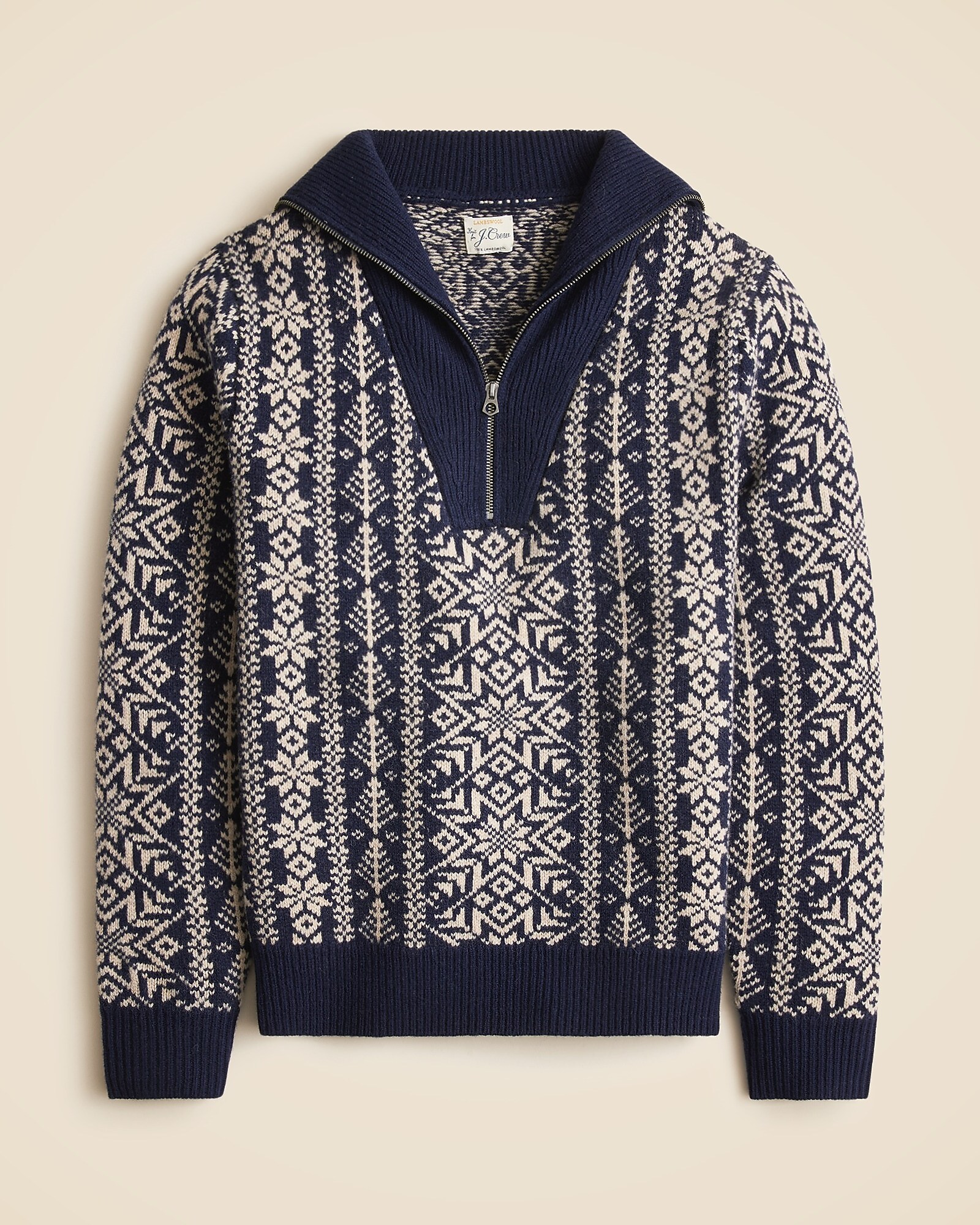 Fair Isle Lambswool Half-zip Sweater For Men | J.Crew