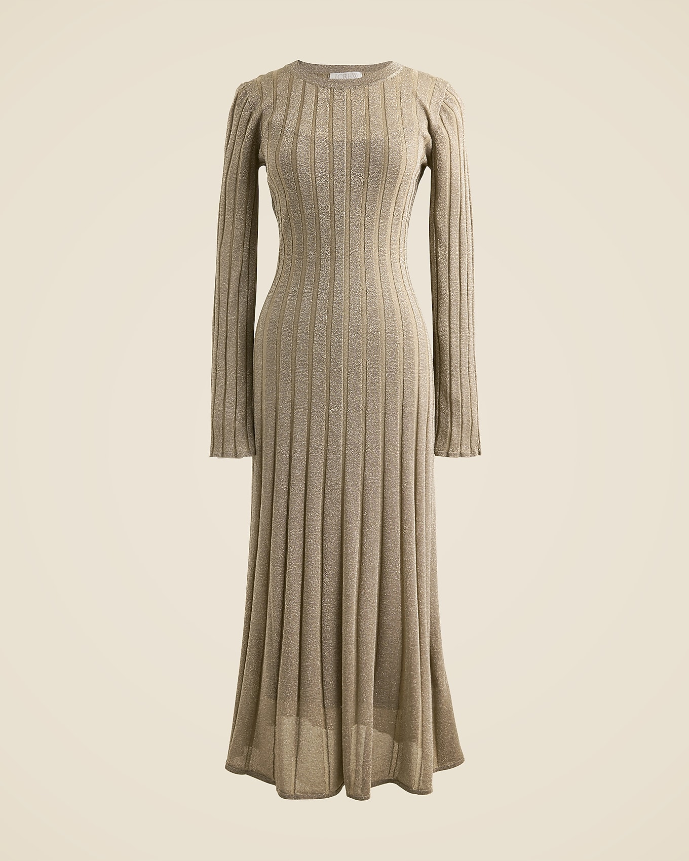 Rib-knit Flare Midi Dress With Lurex® Metallic Threads For Women