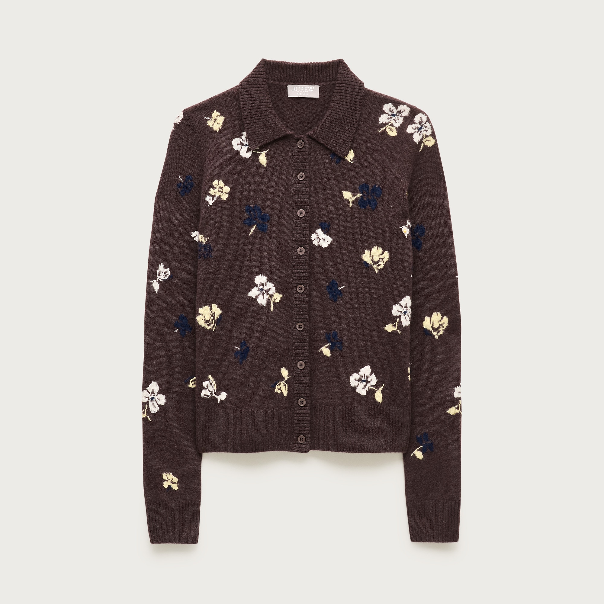 Cashmere Floral Jacquard Cardigan Sweater For Women | J.Crew