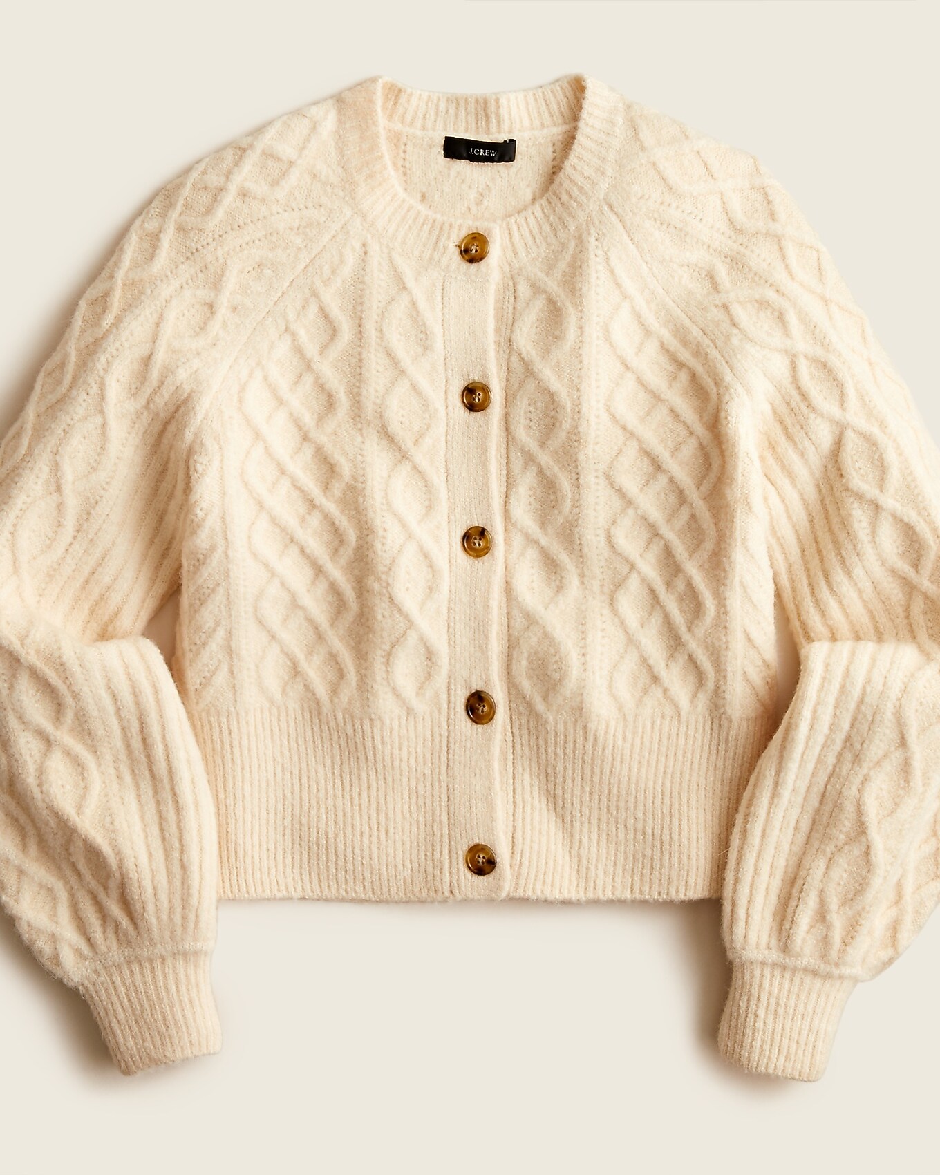 Stretch-wool Cropped Cable-knit Cardigan Sweater For Women | J.Crew