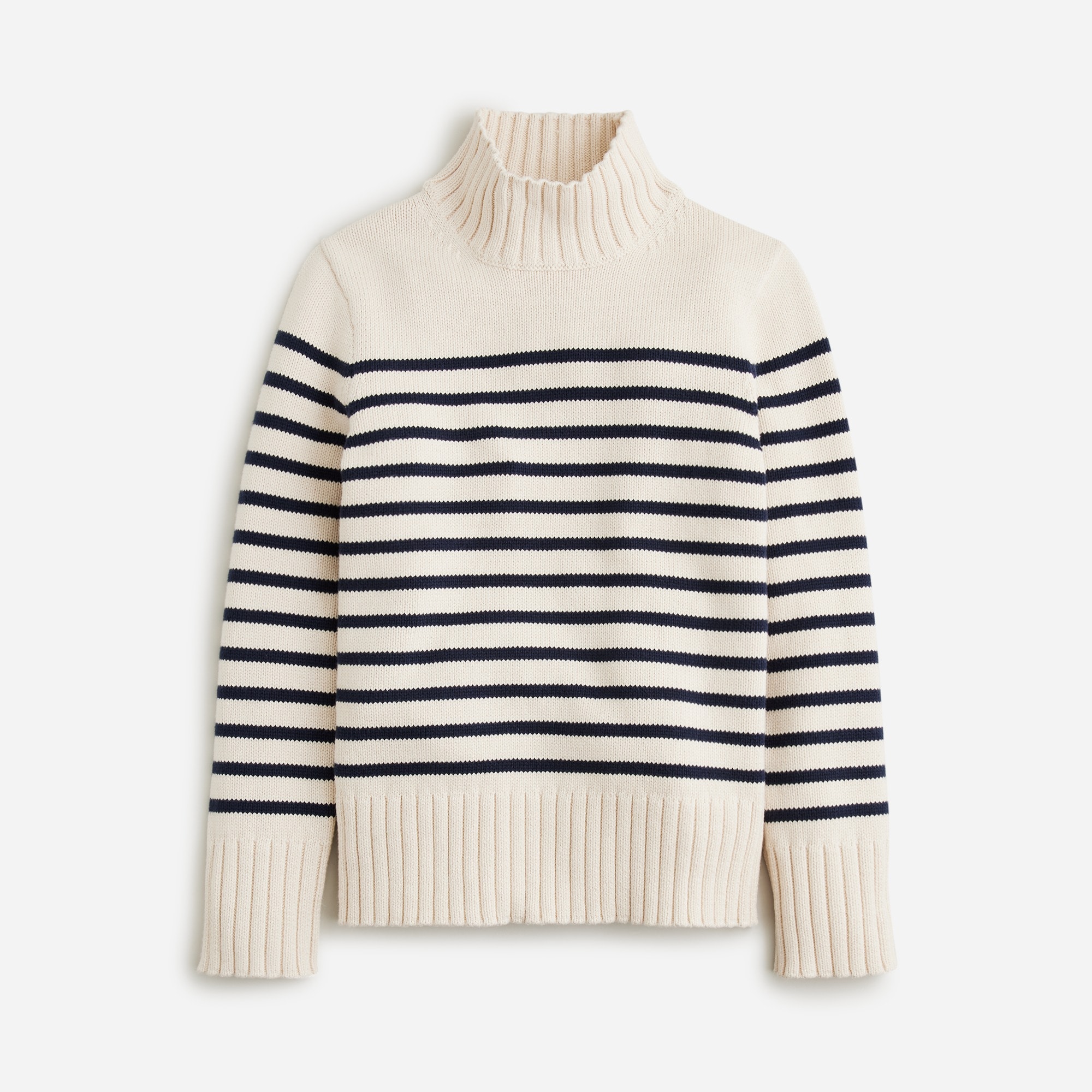 Cotton Turtleneck Sweater In Stripe For Women | J.Crew