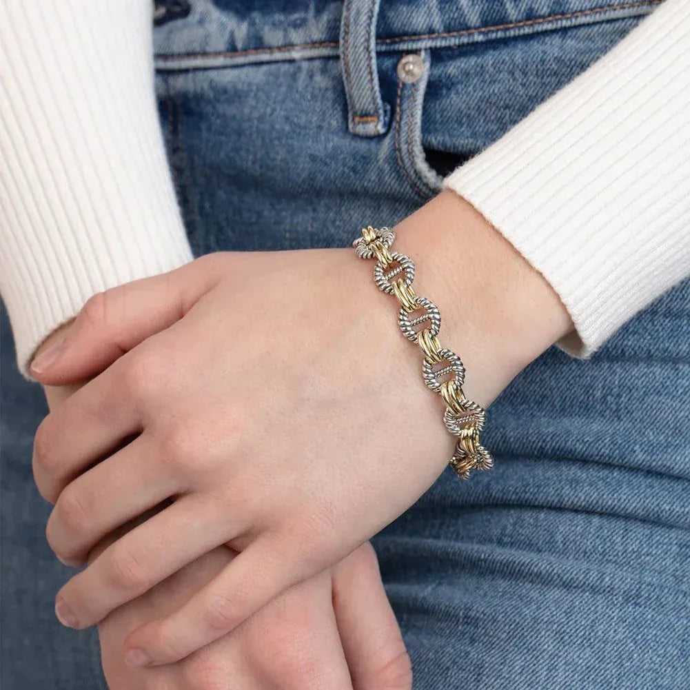 Silver 18K Gold | Marina Link Bracelet 32.40 gr. tw