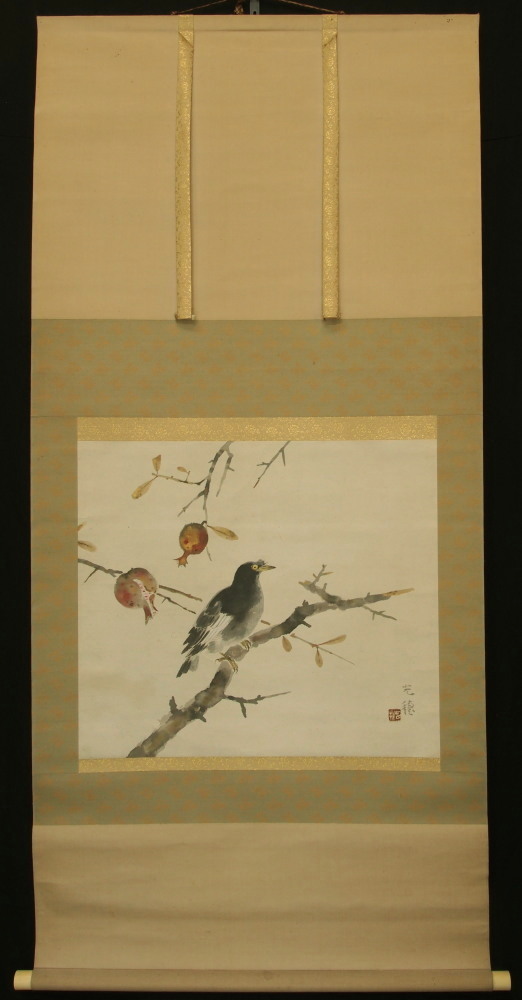 京都の掛軸専門店 古美術神宮堂 掛軸 彩色花鳥画