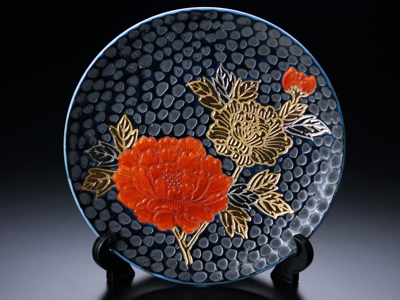 王朝物語の花 金彩扇皿コレクション 陶板 飾り皿 十二ヵ月の内十一