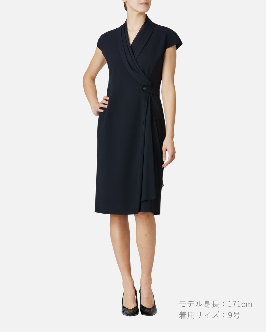 miss ashida - シフォン付カシュクールワンピース / Cache-Coeur Dress