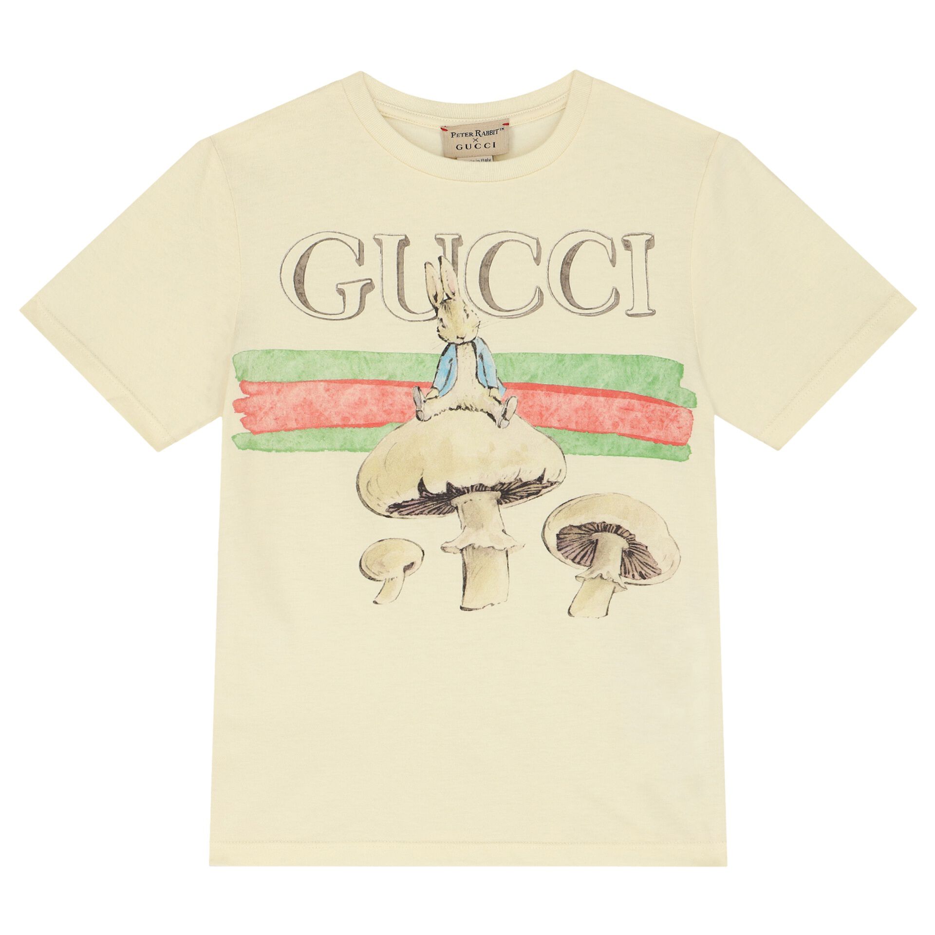 Gucci Ivory Peter Rabbit Logo T-Shirt | Junior Couture UAE