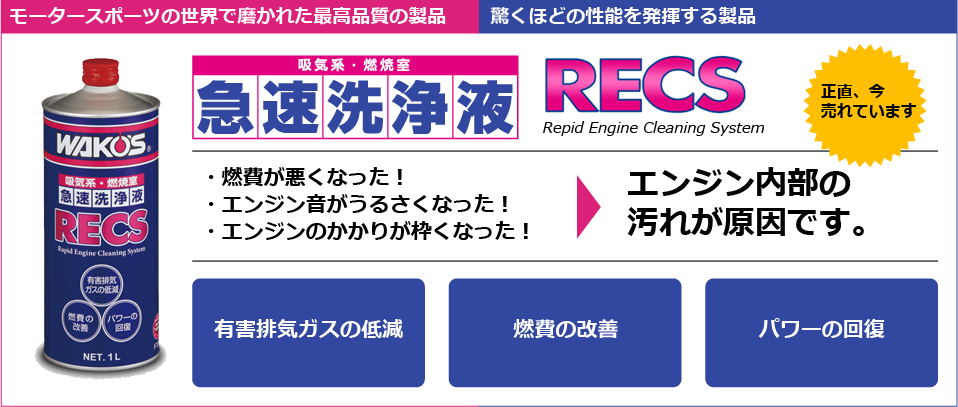真人さん専用 WAKO'S RECS エンジン洗浄液 1L 1本 WAKO'S RECS 吸気系