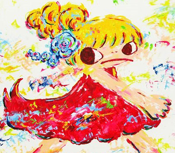 油絵 額付き ロッカク アヤコ 手描き 肉筆 F6