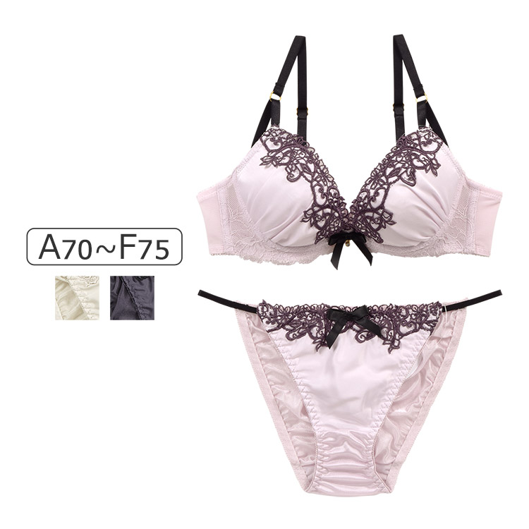 327254｜COCO Linge ビューティフルサテン ブラセット ABCDEFカップ