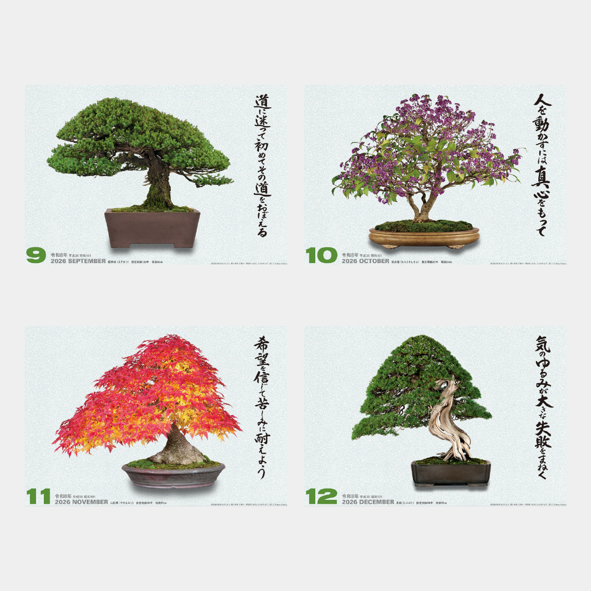 SG-278 自然愛・盆栽(小)2026年版の名入れカレンダーを格安で販売 - 名