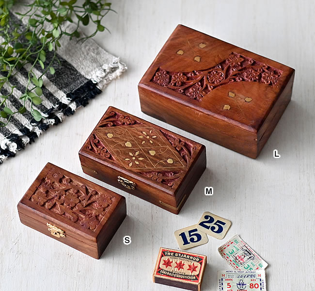 シーシャムウッド 彫入りボックス | ゼネラルストア オルネ