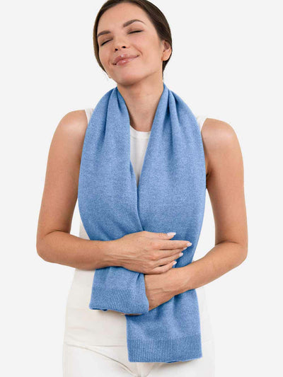 100% Cashmere Wrap| Cornflower Blue Wearable Cashmere Wrap | Ovcio