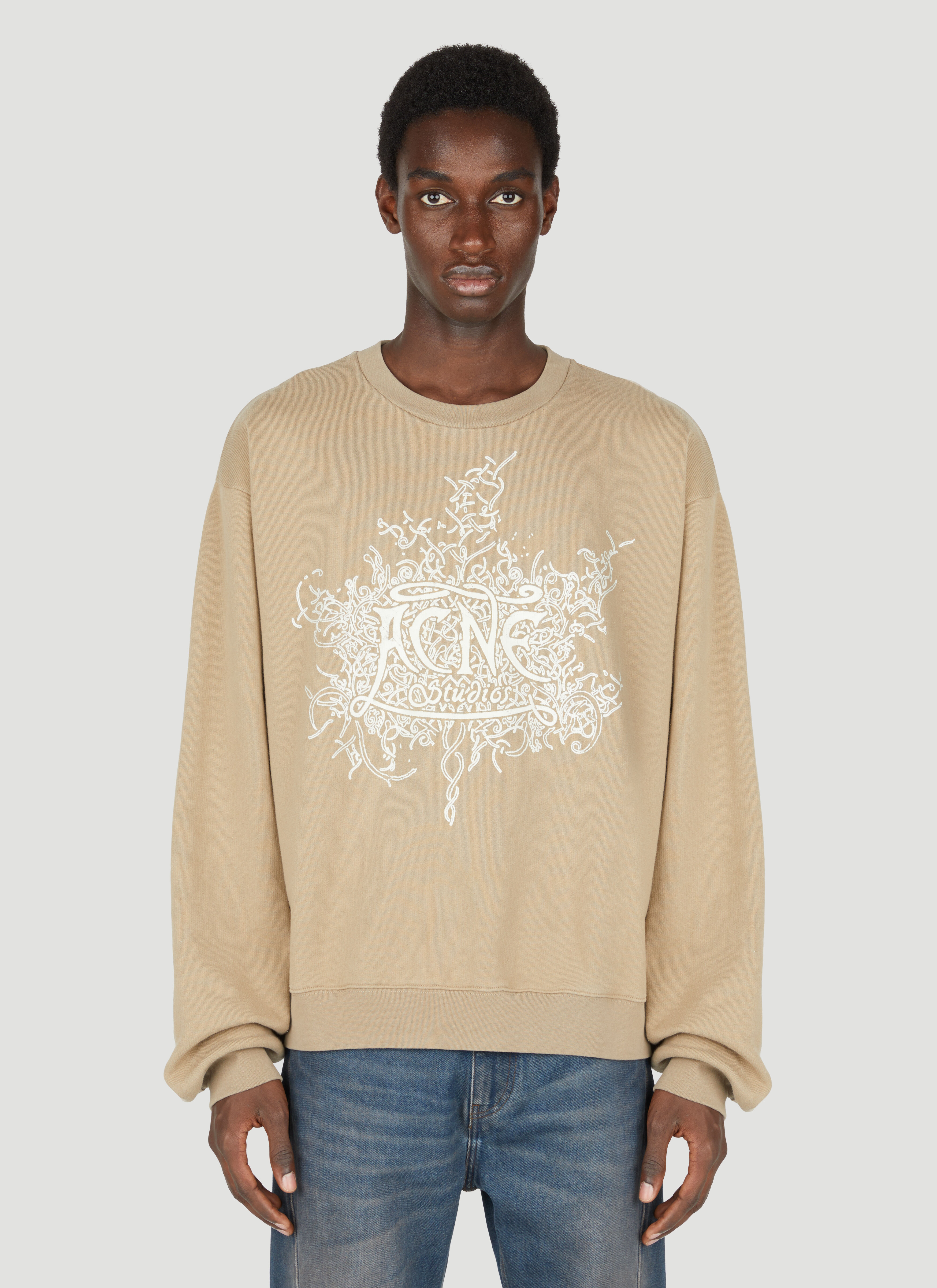 Acne Studios Men's' Glow In The Dark Logo Sweater in Beige | LN-CC®