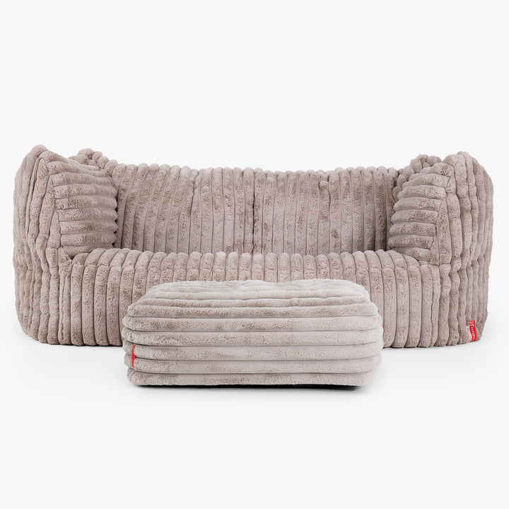 LoungePugルーベンソファビーズクッションふわふわコーデュロイミンク