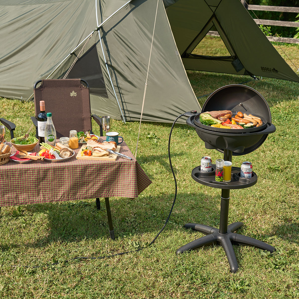 キャンプテント♪ アウトドア キャンプ BBQ グリーン&グレー キャンプ
