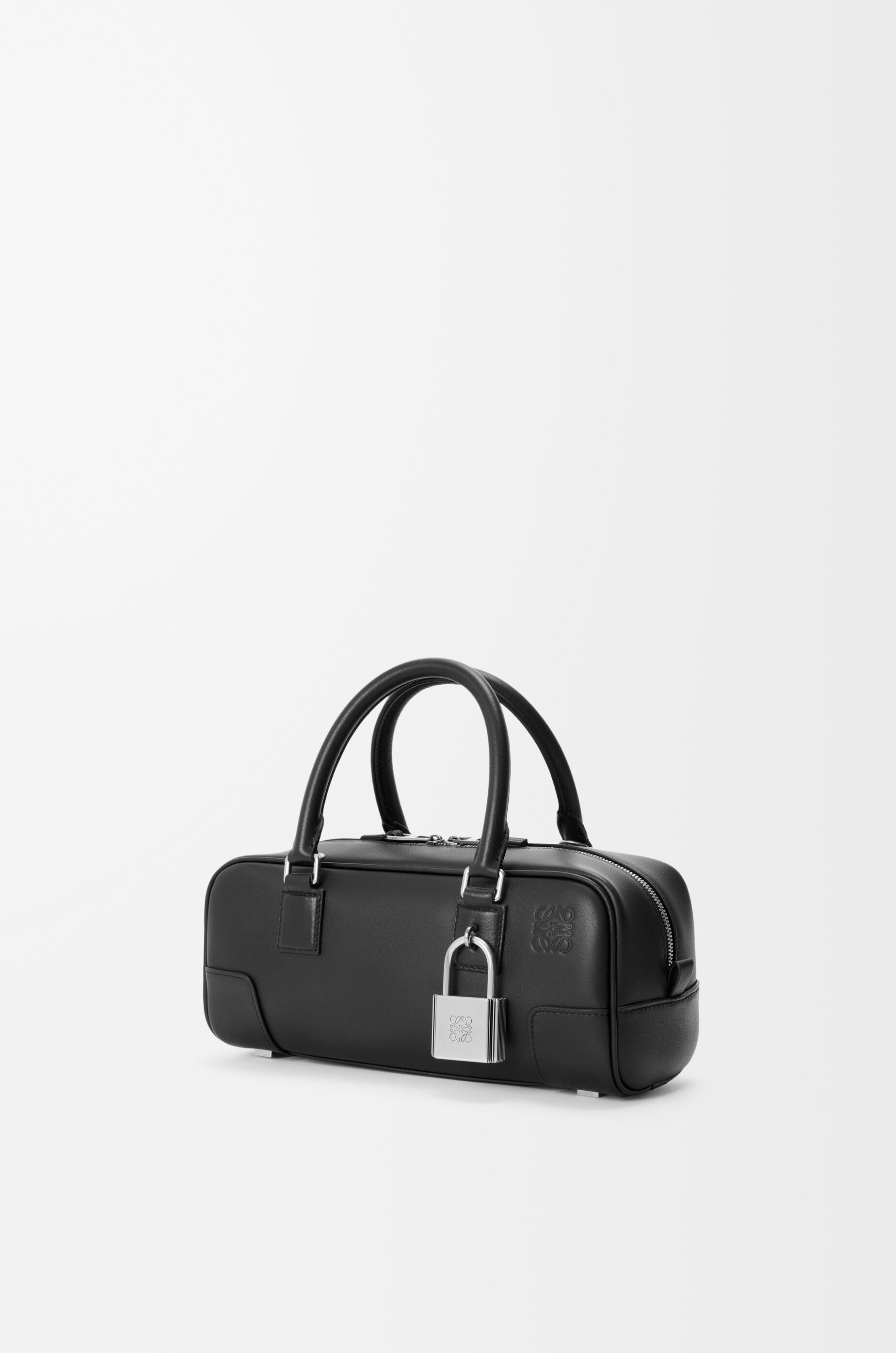 Amazona 23 cropped bag in shiny calfskin Black - LOEWE USA