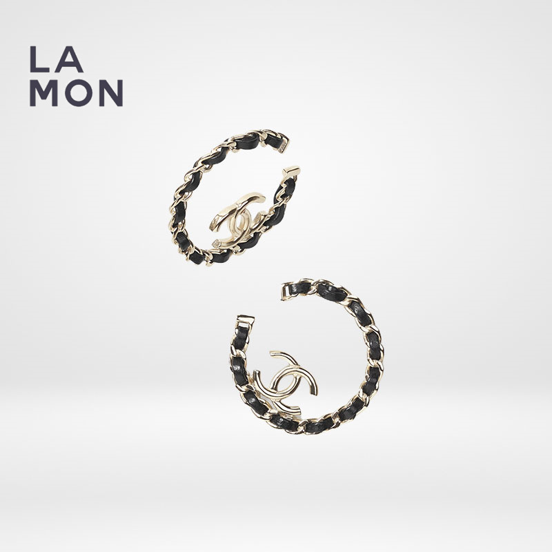 シャネル ピアス CHANEL EARRING AB7844 ココマーク メタル レザー