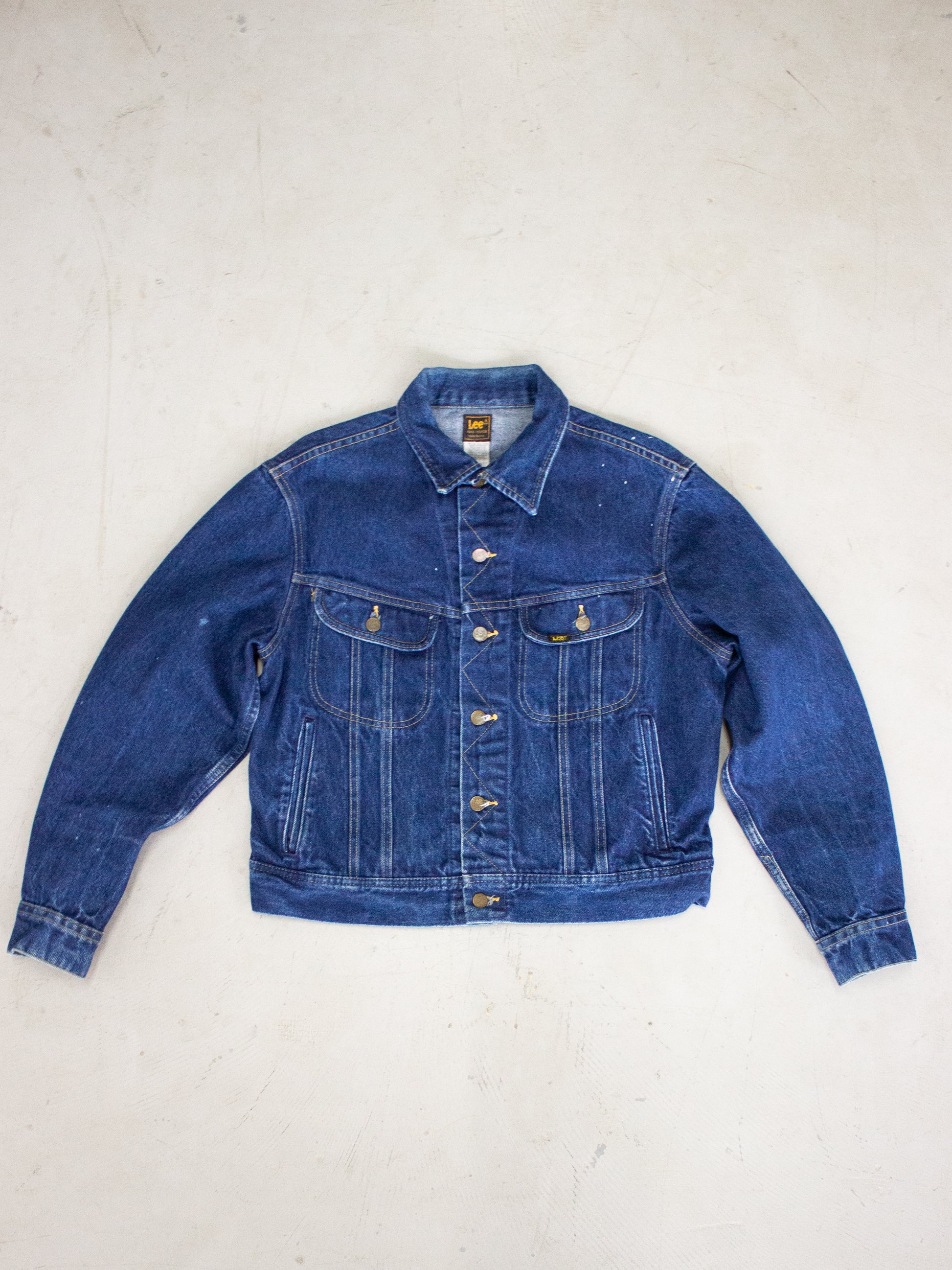 Vintage 1980's Lee Riders Jean Jacket Made In USA Dark Wash PATD