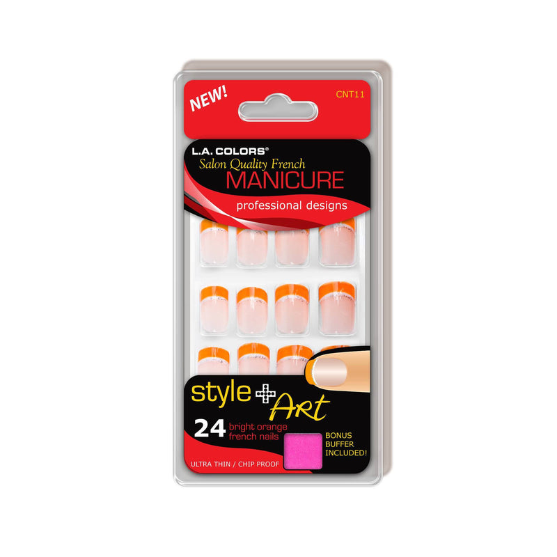 Fashion Nails - CNT11A 24 Hot Orange French Nails | L.A. COLORS
