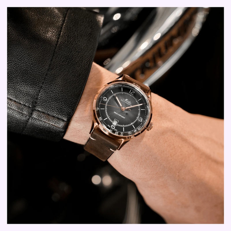 Mido M0404073606000 Multifort Patrimony Brown Leather Strap Men