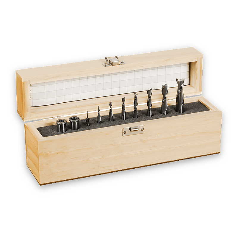 10-piece Solid Carbide Boxed Bit Set - F3 1608C - Leigh Tools a