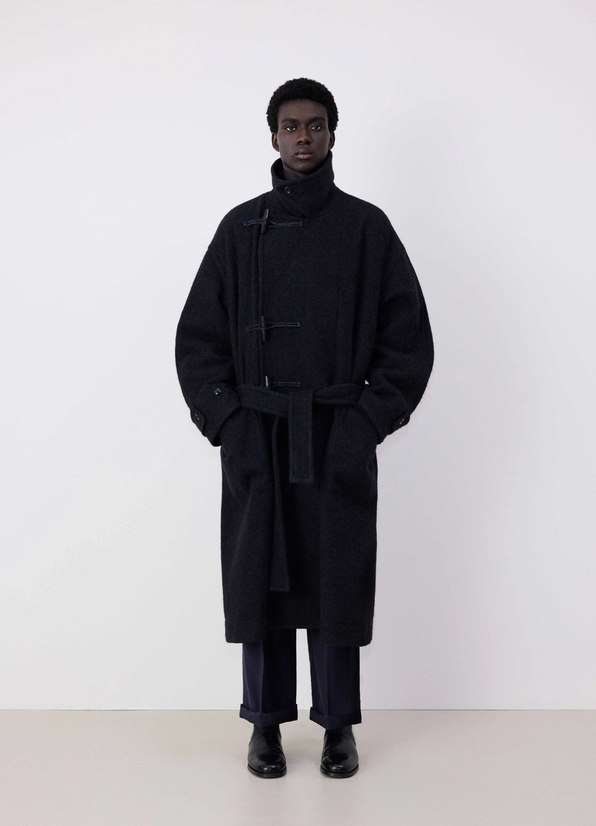 DUFFLE COAT - Black - Soft Wool Alpaca - Men | LEMAIRE