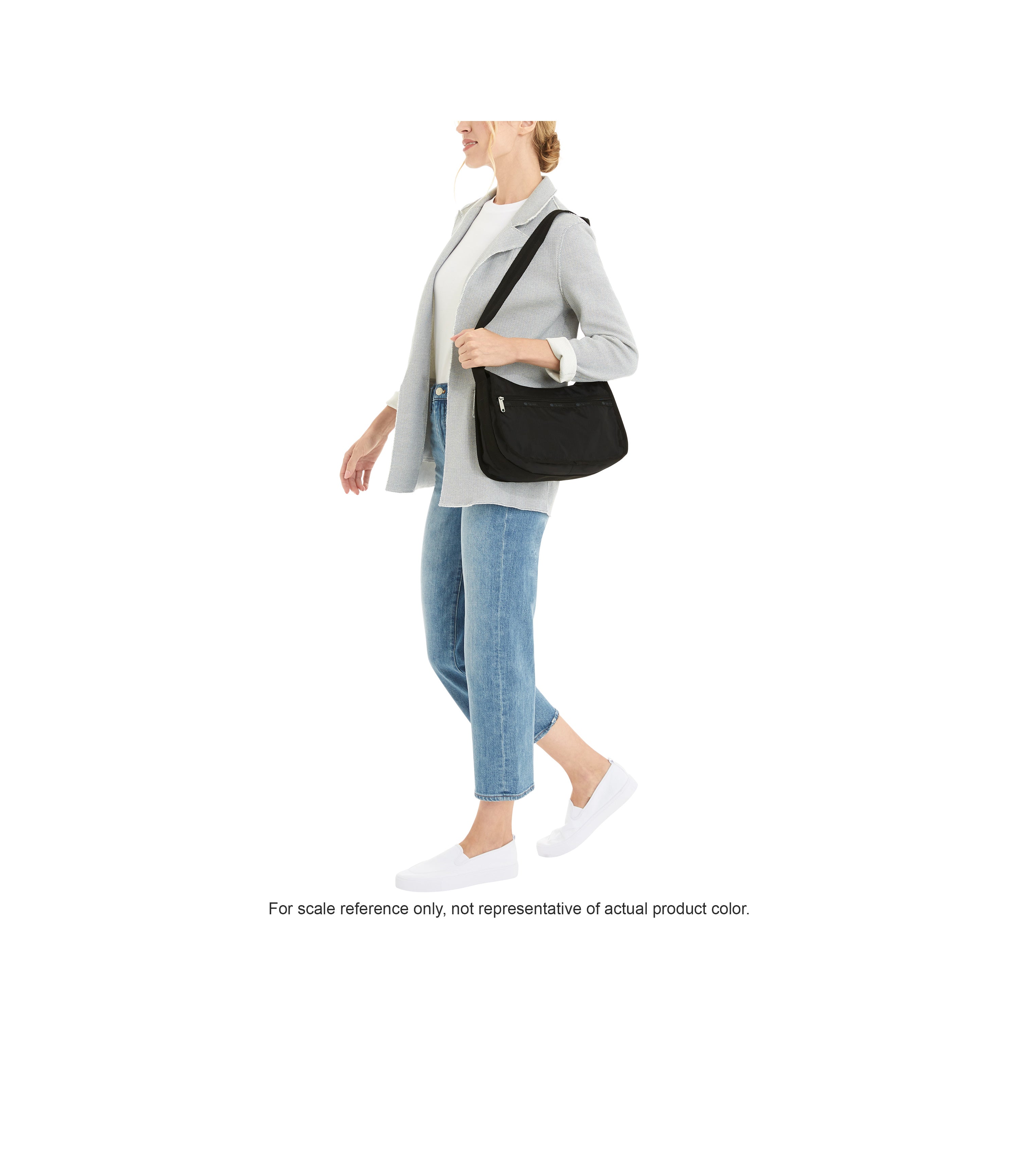 Solid Black Classic Hobo Bag | Nylon Hobo Shoulder & Crossbody Bag