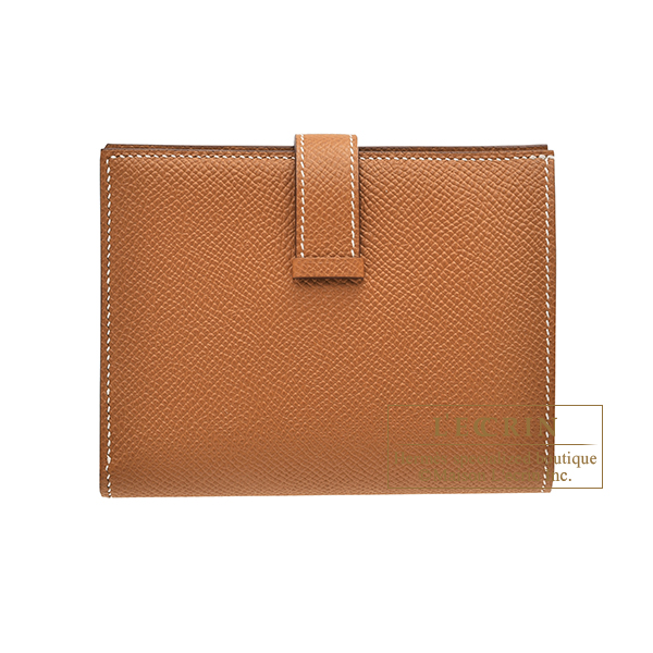 エルメス ベアンコンパクト ゴールド ヴォーエプソン シルバー金具