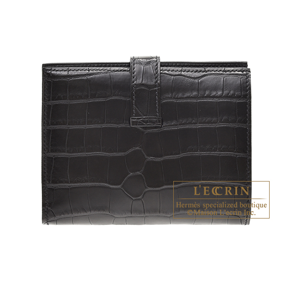 エルメス ベアンコンパクト ブラック クロコダイル アリゲーターマット