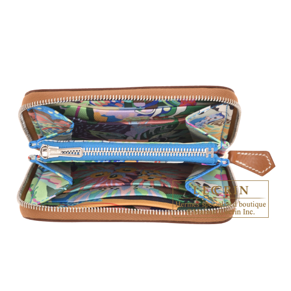 エルメス アザップ シルクイン コンパクト ゴールド/ ブルーイドラ