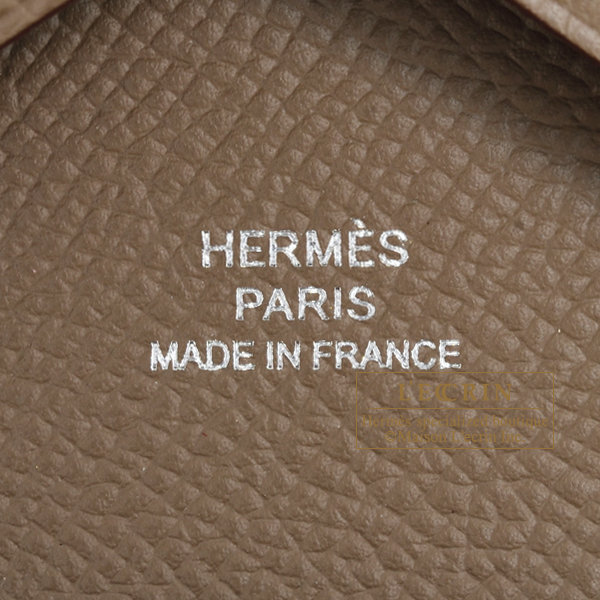 エルメス カルヴィ デュオ エトゥープ ヴォーエプソン シルバー金具