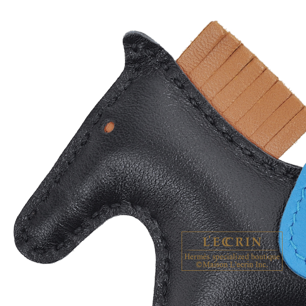 エルメス ロデオチャームPM ブラック/ゴールド/ブルー アニョーミロ