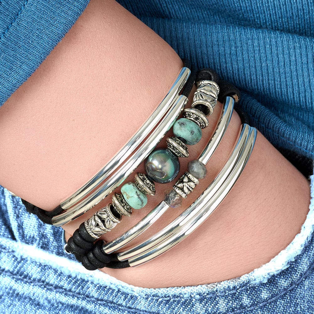 Big Sky Wrap Bracelet – Pearl, Labradorite & Turquoise