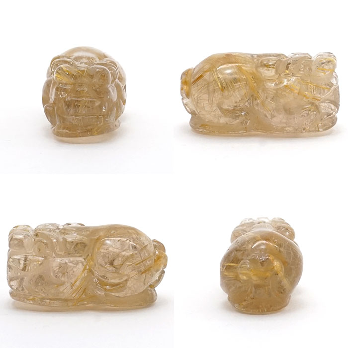 貔貅　置物　流星群　ルチルクォーツ　ヒキュウ　金運　天然石　財運 ◇限定入荷！◇極上彫刻貔貅！◇金運・仕事運・勝負運を象徴する石