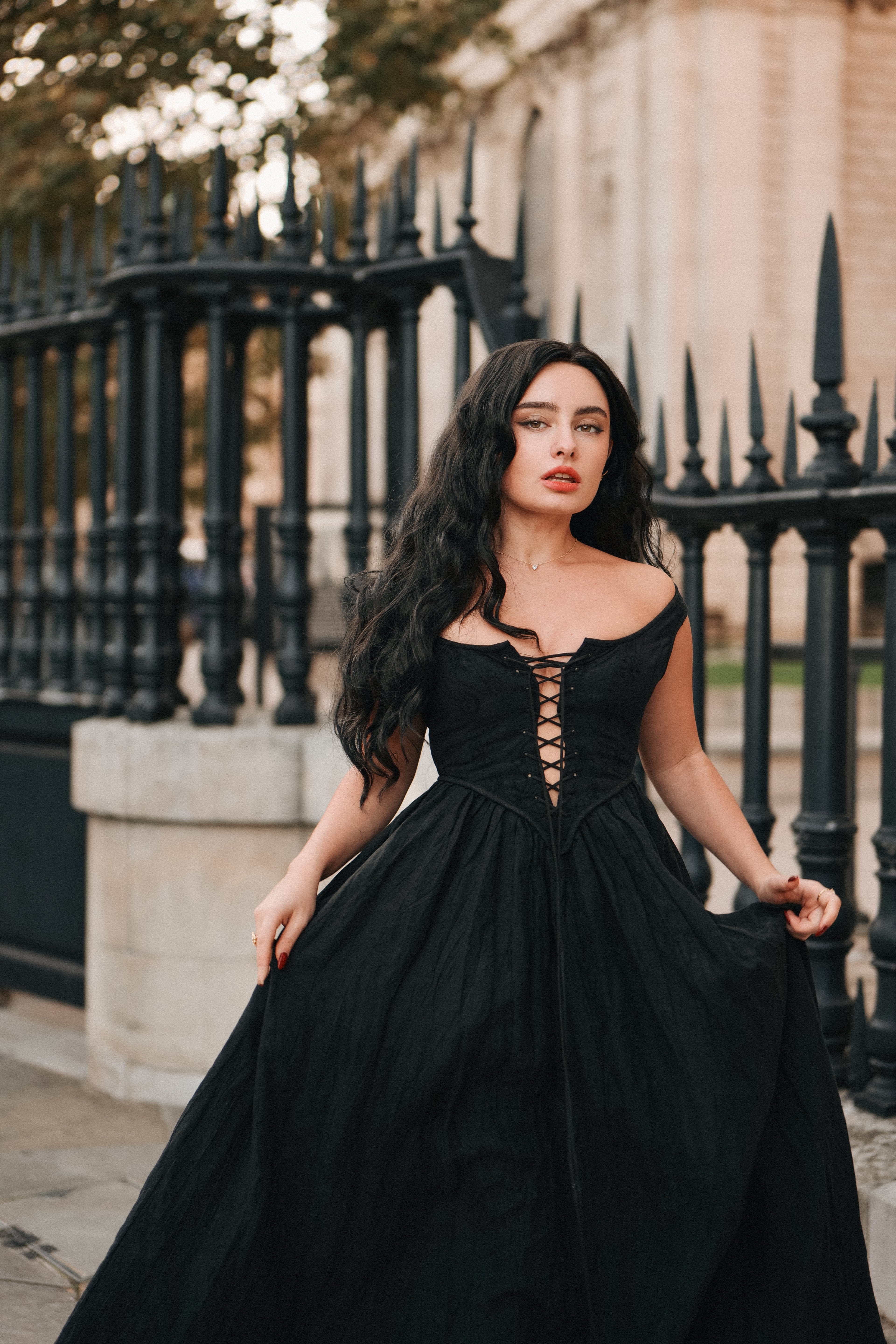 Anis 23 | Lace-up Jacquard Linen Corset Dress – Linennaive
