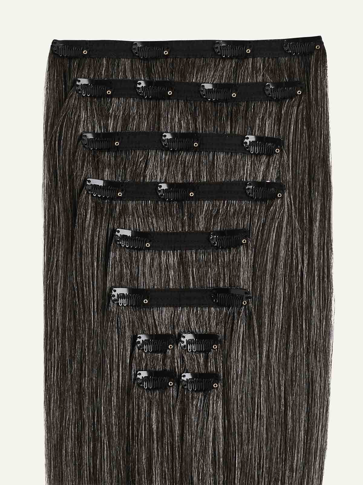 Clip-In Hair Extensions Dark Gray (16 inches, 140 Grams)