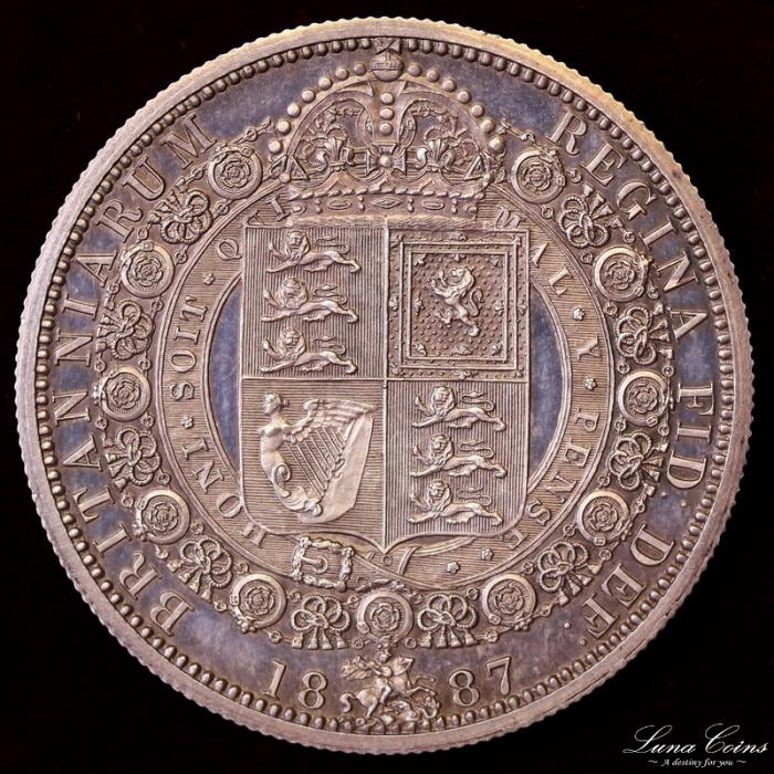 イギリス 1887年銘 ハーフクラウン Proofプルーフ 銀貨ビクトリア