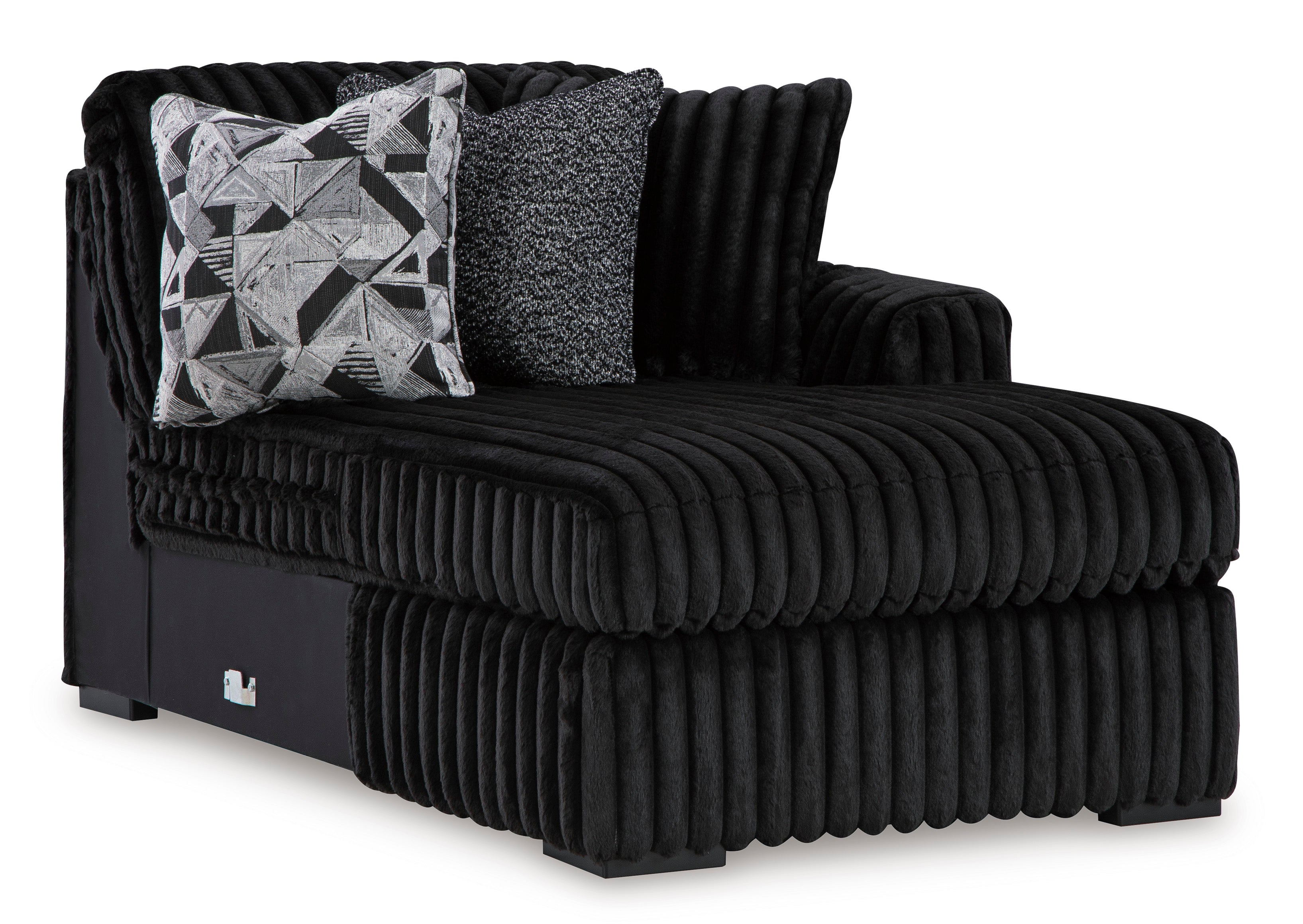 Midnight-Madness Onyx 2-Piece Oversized Double Chaise – Luna Furniture