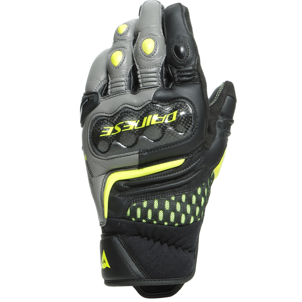 Dainese Carbon 3 Short Gloves Grey Fluo Yellow | MotoStorm [en]