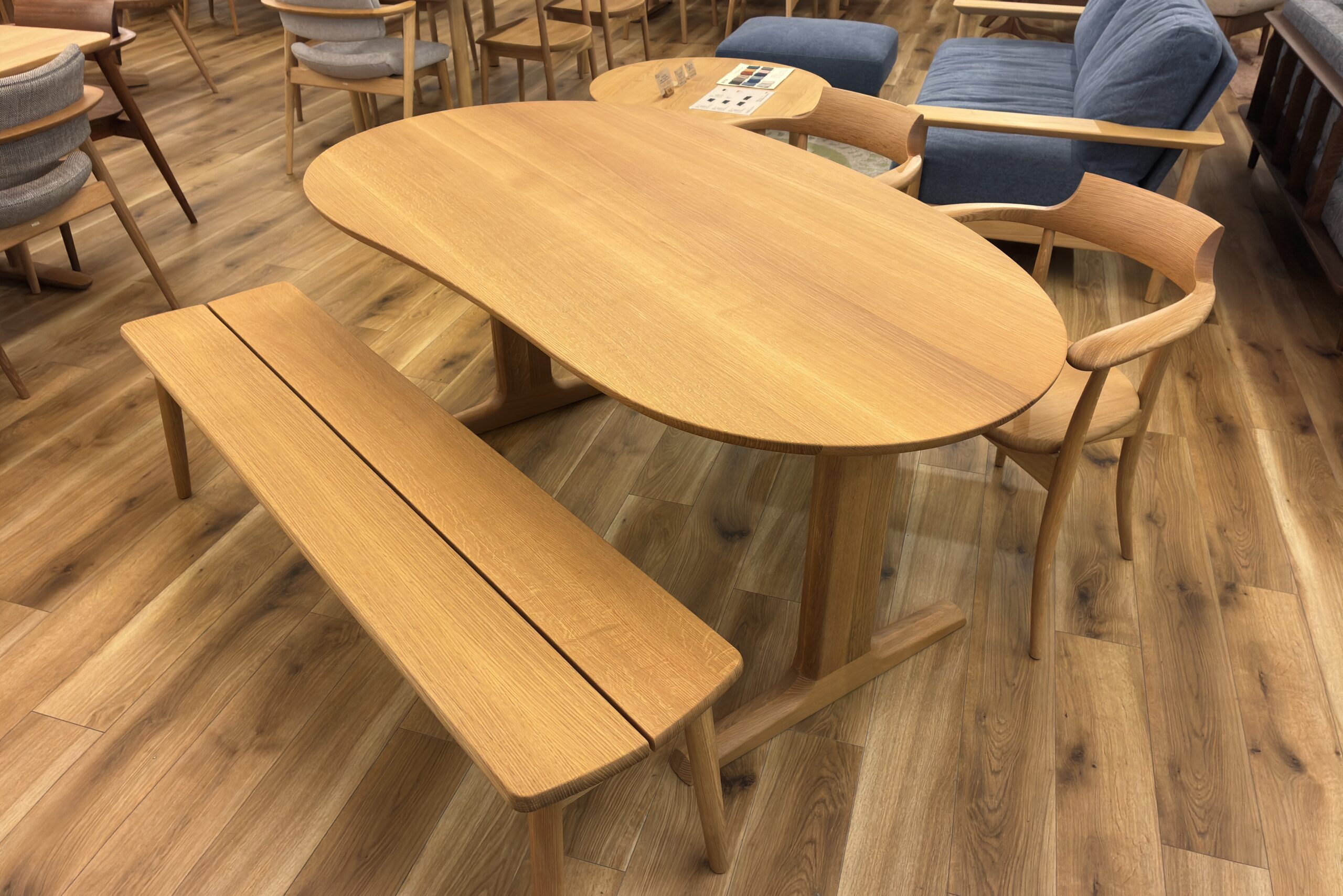 飛騨産業「侭」豆型オーダーダイニング4点セット – 木匠舘マイドゥ