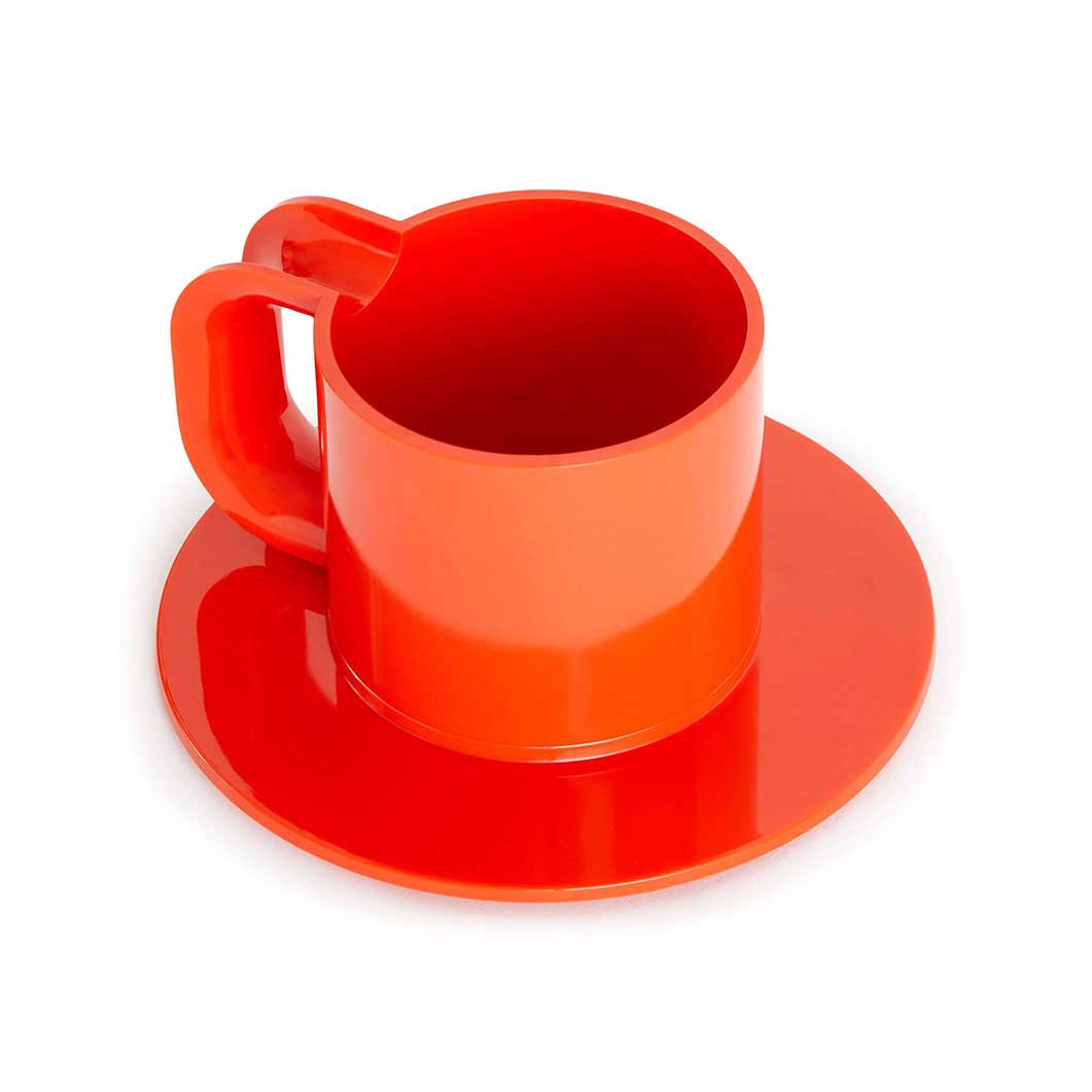 Vignelli Hellerware Max スタッキング カップ＆ソーサー レッド 6組