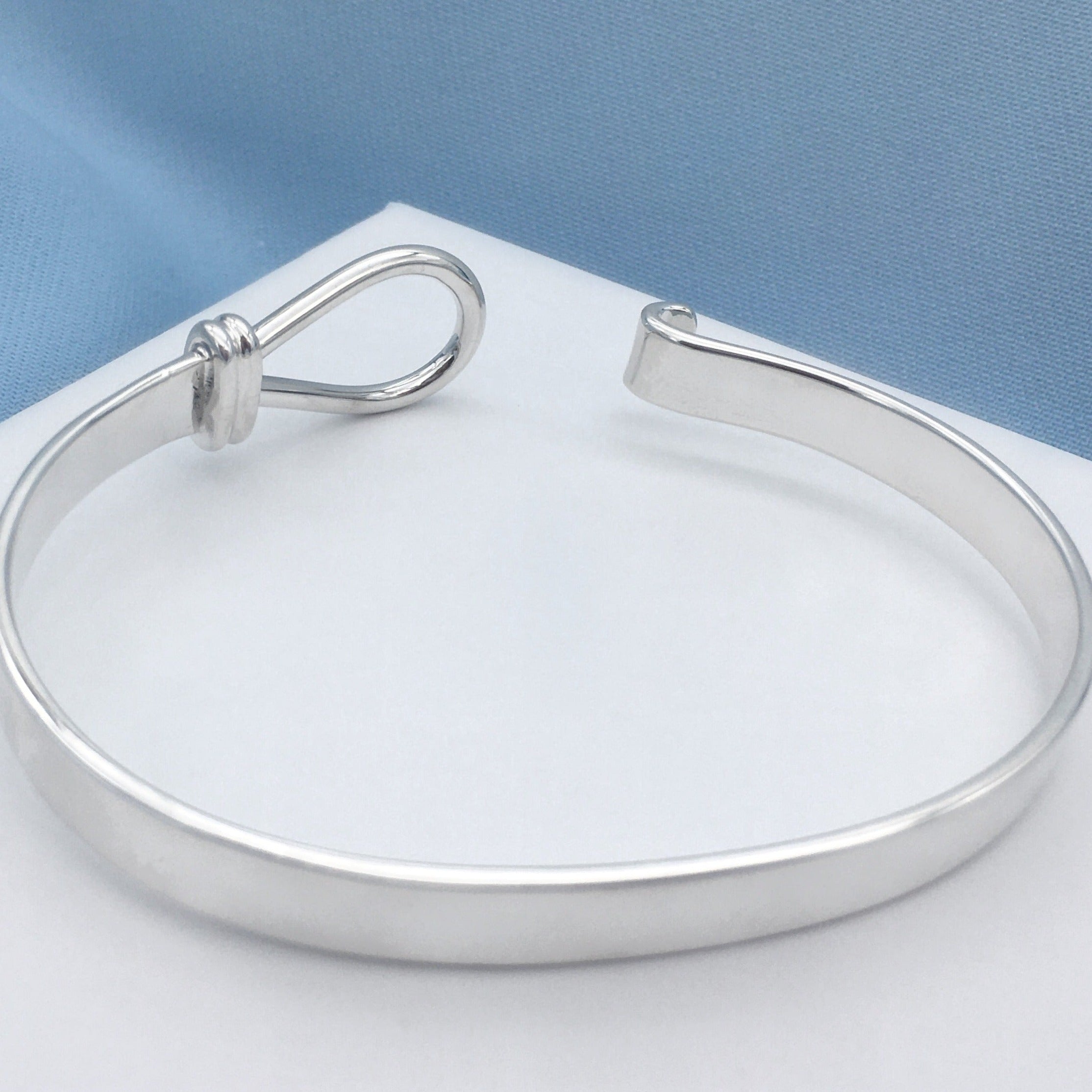 Petite Rope Hook Silver Bangle from Mon Bijoux