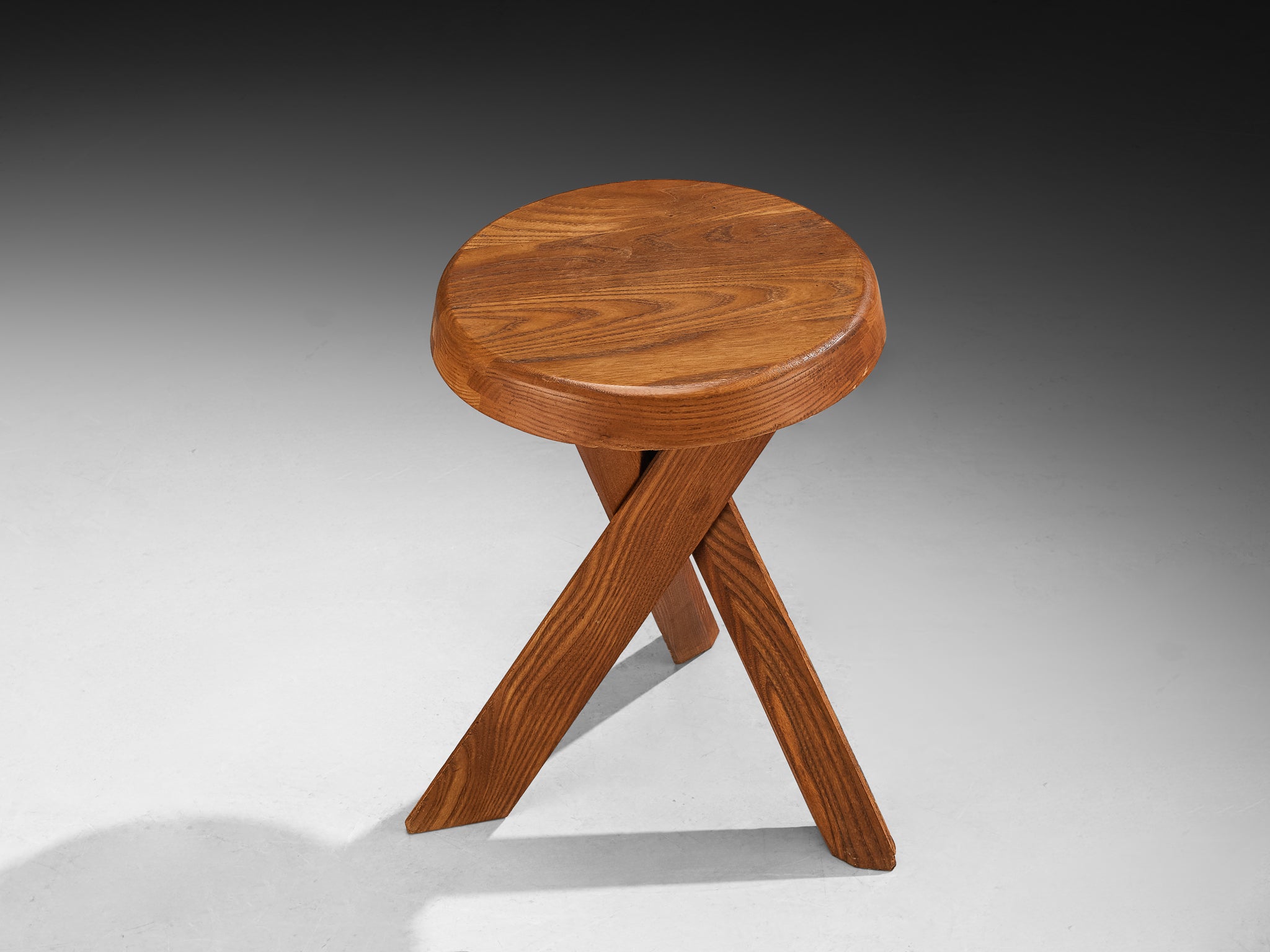 Pierre Chapo Stool 'S13A' in Solid Elm