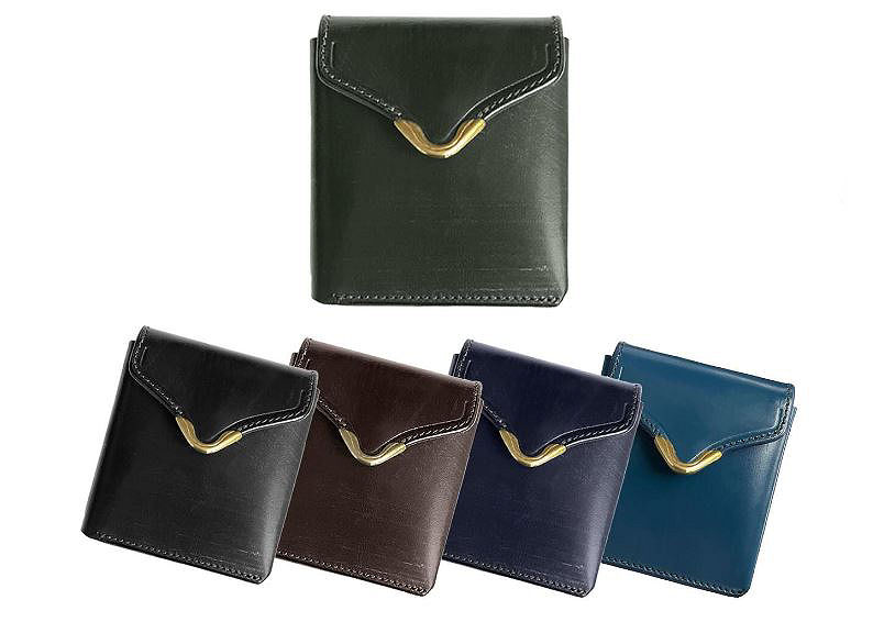 Cramp,UKブライドルレザー,フロント金具,ギャルソンスリムウォレット