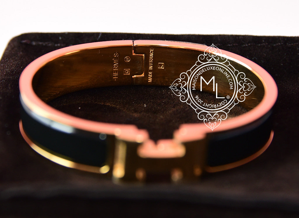 Hermes Noir Black Clic Clac Gold Bracelet Cuff Bangle – MAISON de LUXE