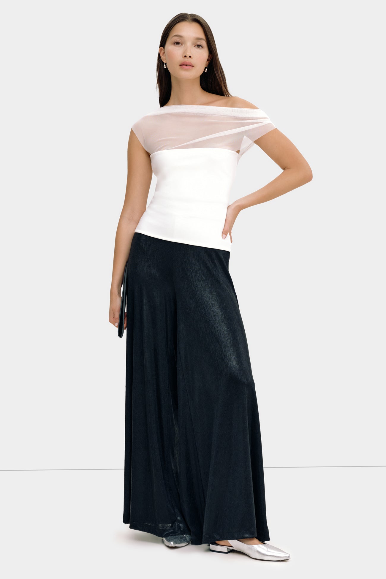 Women's Sparkly Lurex Wide-Leg Pants - Georgia Metallic Pants