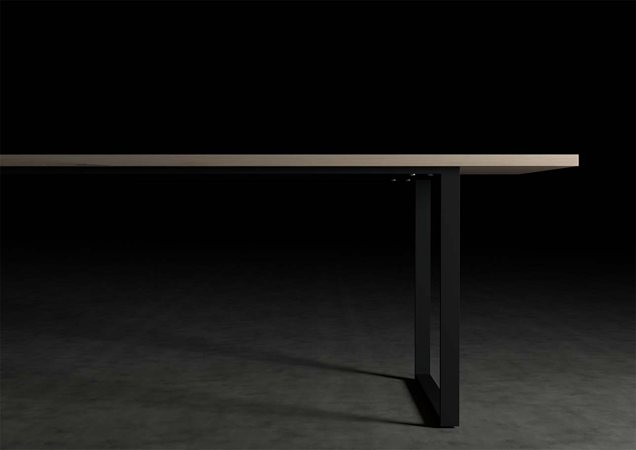 ダイニングテーブル スチール脚（RO） 幅2400×奥行900㎜ ラバーウッド