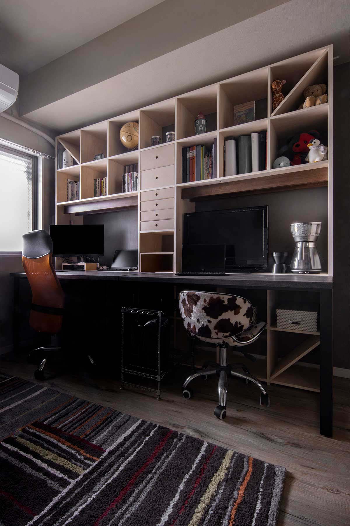 ご夫婦で使う書斎 – 開口部のある本棚 / Shelf – マルゲリータお客様事例